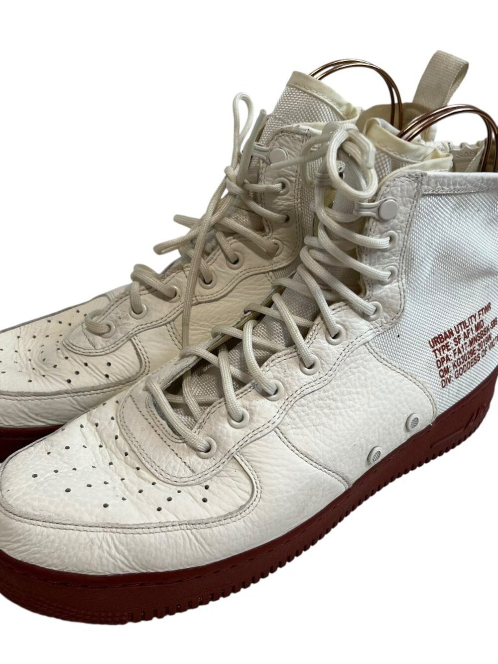Nike SF Air Force 1 Mid sneakers in Ivory Mars Stone white red brown size 12 men
